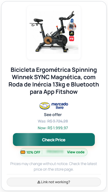Price Box vertical do MaximusLinks para Bicicleta Ergométrica Spinning Winnek SYNC